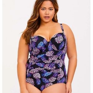 *PRICE FIRM* PINEAPPLE PUSH-UP DEMI SWIMSUIT
